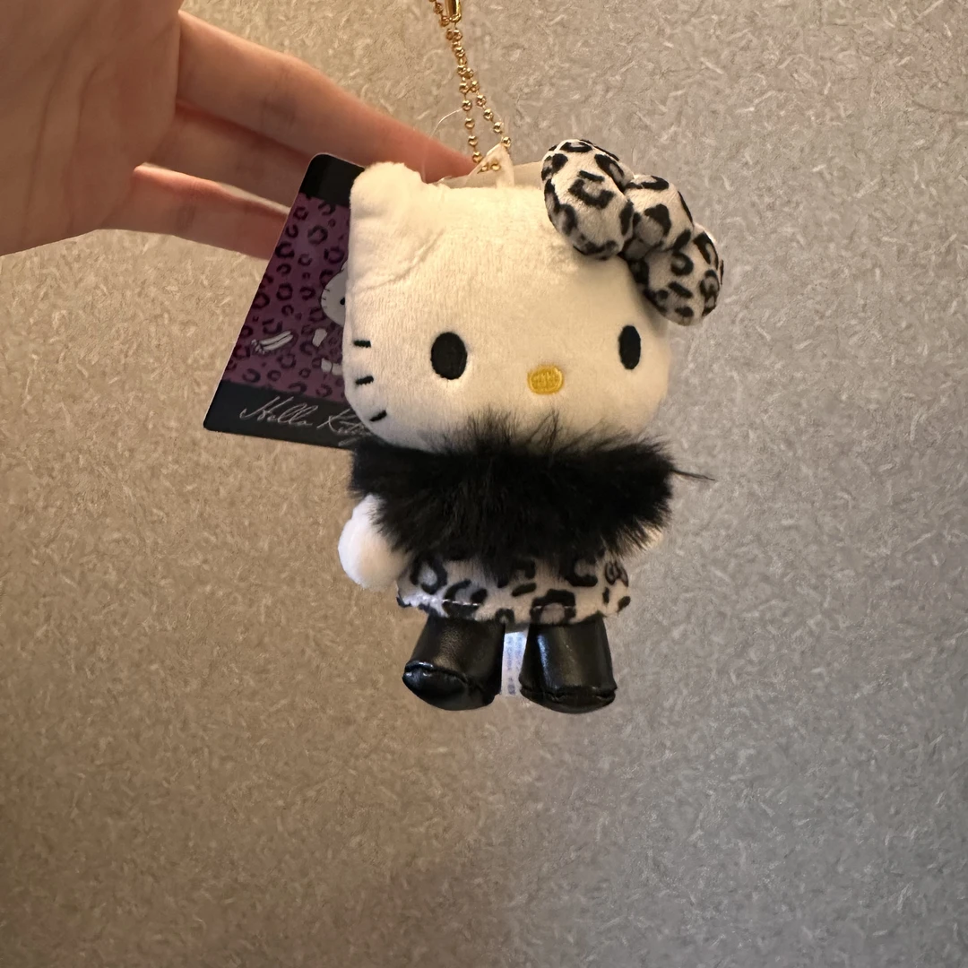 【神户限定】HelloKitty 黑色围巾豹纹Kitty猫钥匙扣玩偶