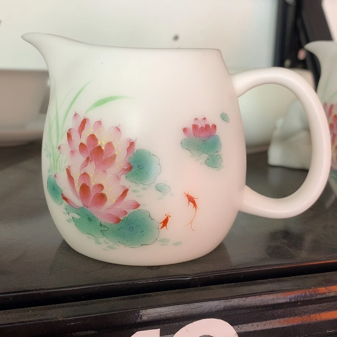 冰种素烧手绘公道杯