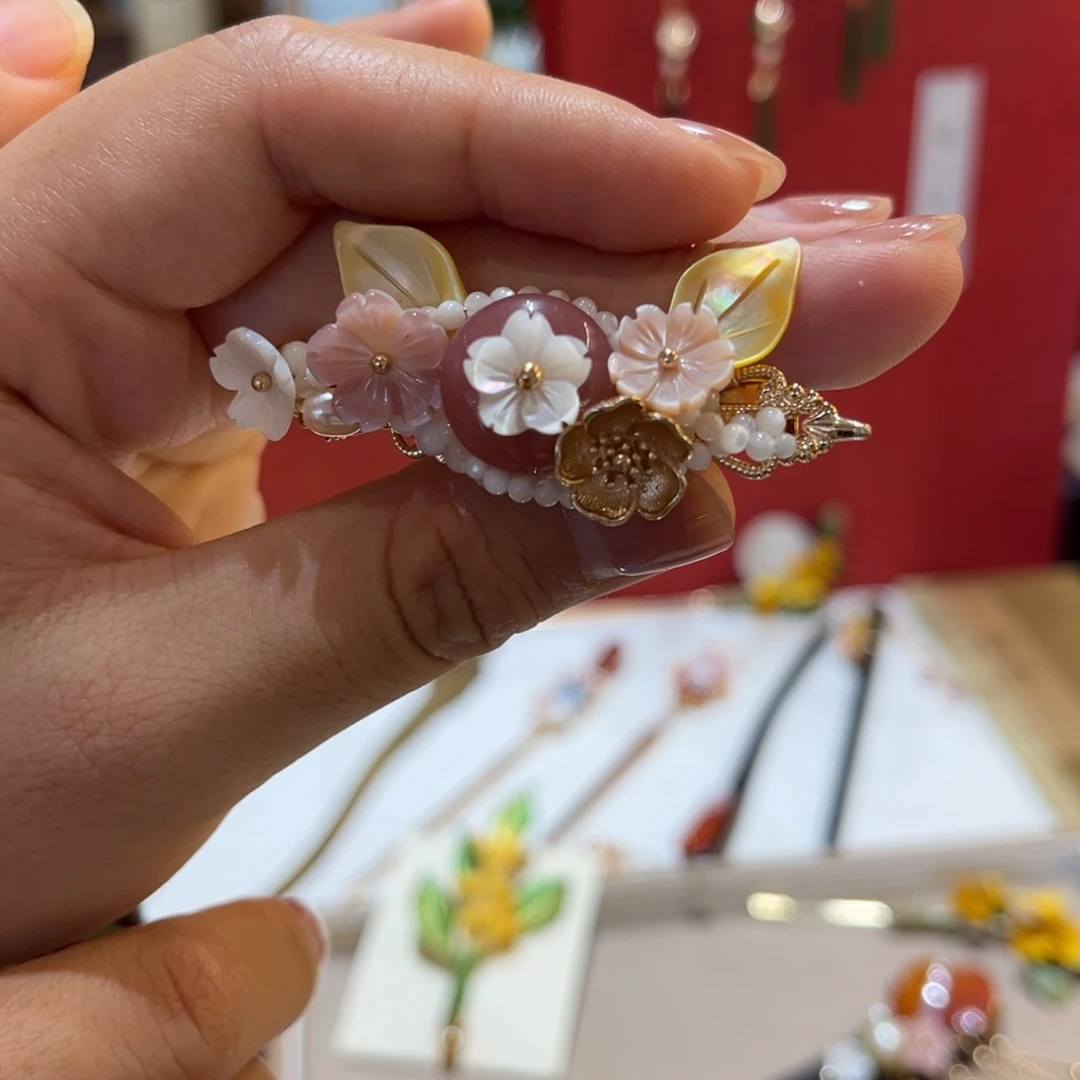 铜合金平安扣发夹一个