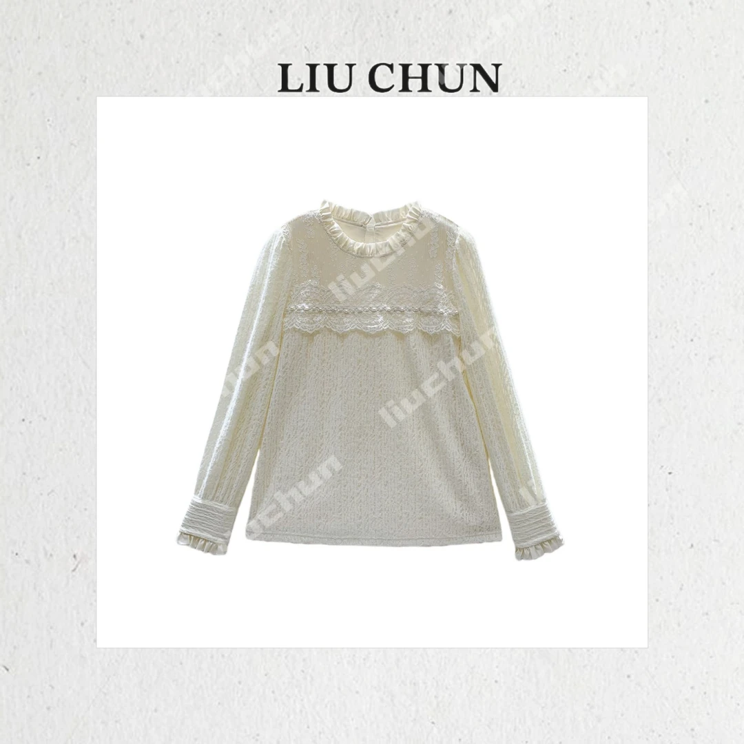 【珍珠边绣花】CHUN家套头设计师时尚休闲上衣