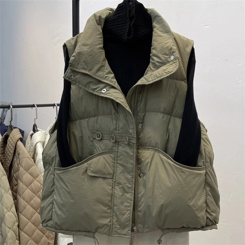 【300斤胖妹妹】欧货复古洋气设计感棉马甲女冬季休闲无袖坎肩马夹