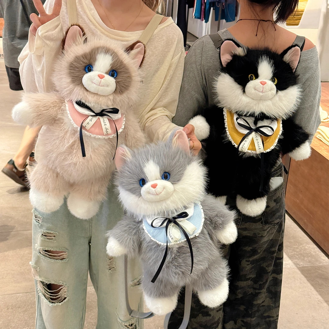 原创会跑步的布偶猫咪玩偶背包仿真公仔双肩包毛绒玩具生日礼物女