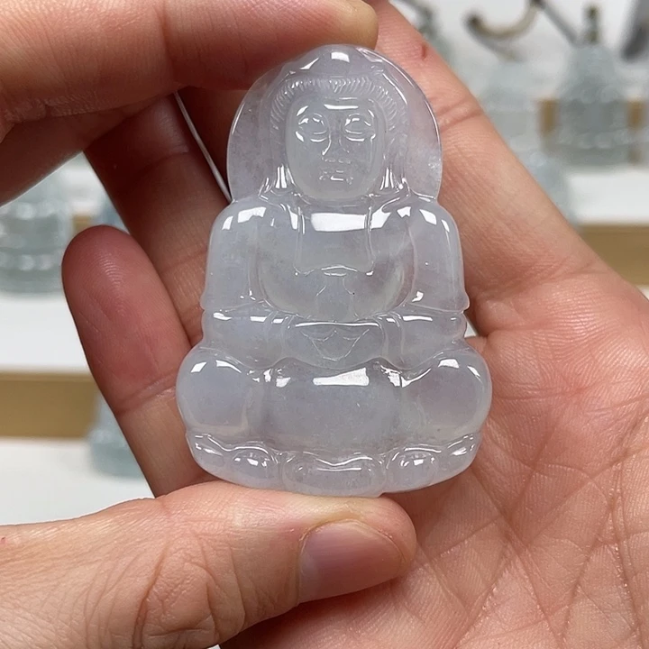 翡翠未镶嵌颈饰天然缅甸翡翠A货观音6号