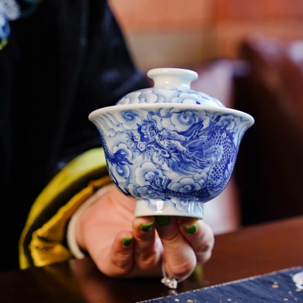 刘建锋窑  云龙盖碗   喝茶纯手工陶瓷喝茶品茗  LJF081
