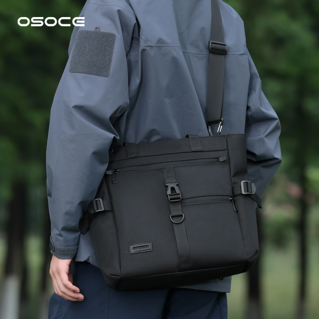 OSOCE【爆款】osoce斜挎邮差包男士手提电脑包男生通勤单肩休闲背包
