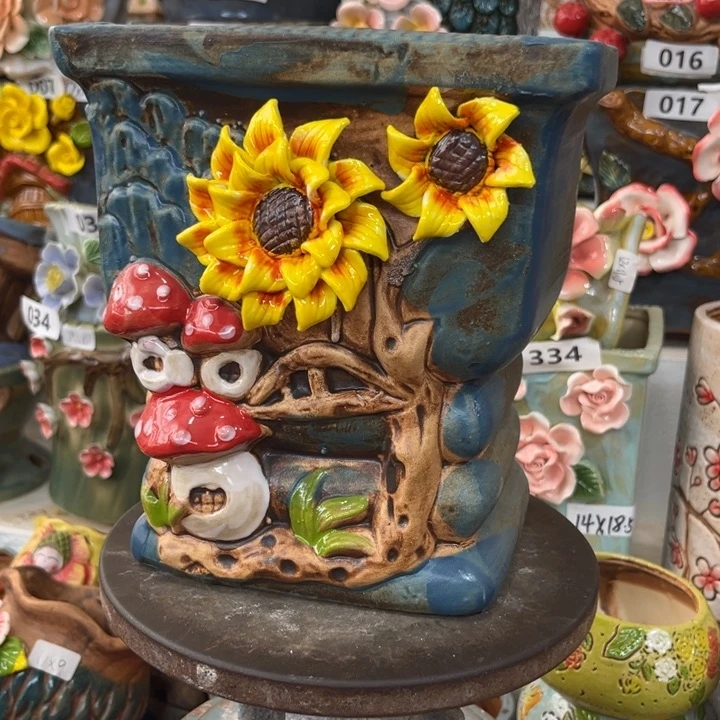 紫砂花盆粗陶材质多肉花盆