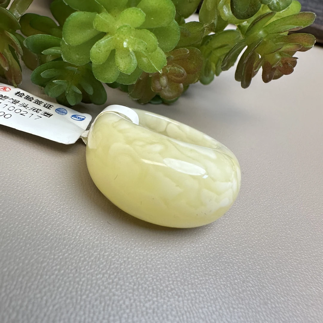 19圈口天然白花蜜蜡面包戒圈时尚珠宝馒头戒指鸡油黄浓蜡蜜蜡