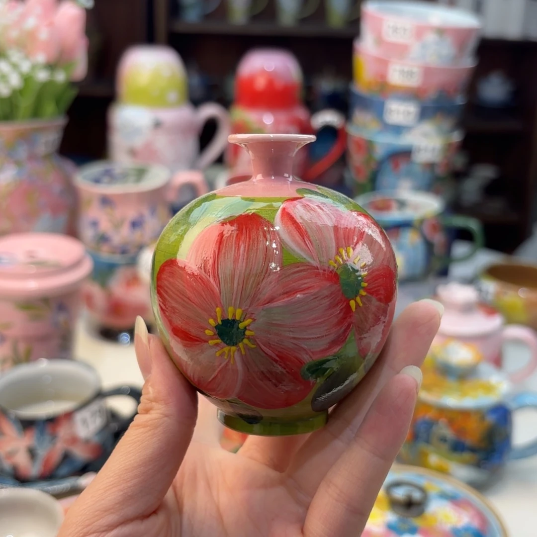 瓷片景德镇手绘高温釉下彩陶瓷茶具