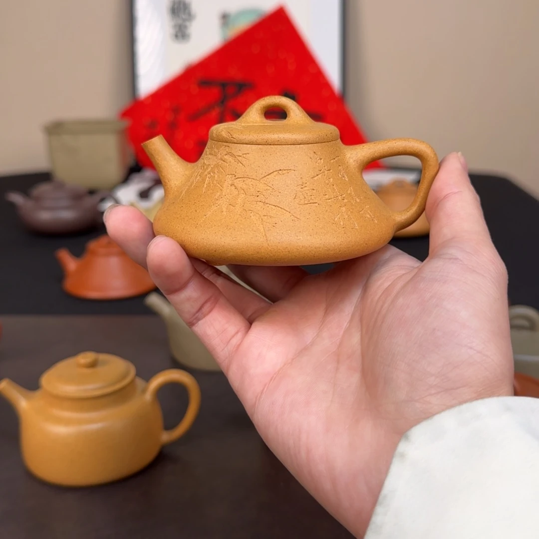 紫砂茶壶老宕口竹瓢啊啊