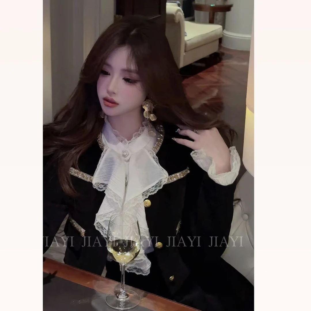 【JIAYI】''高奢黑金''手工钉钻奢贵感小香套装2578