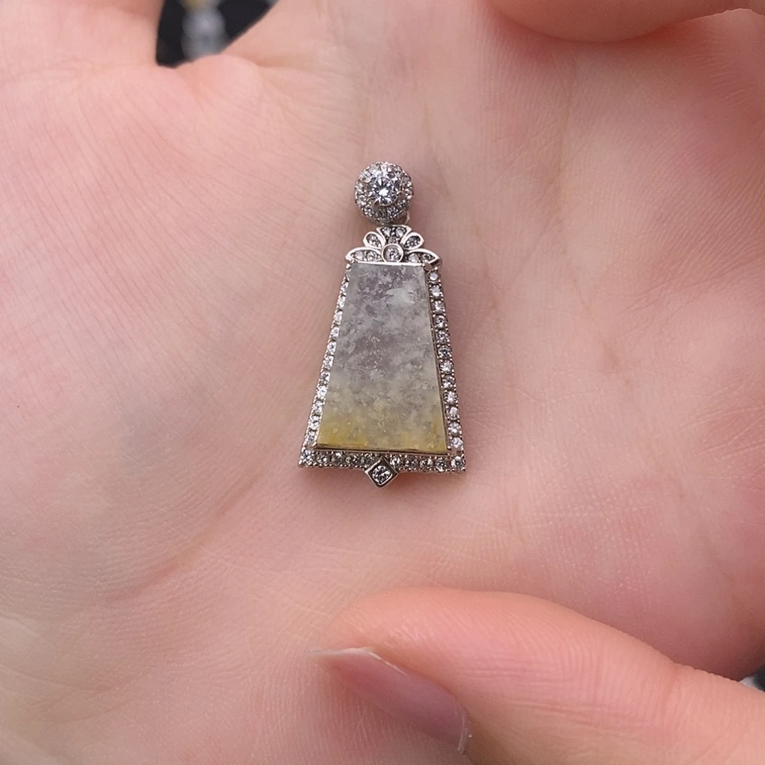 翡翠银S925镶嵌吊坠(不含链)