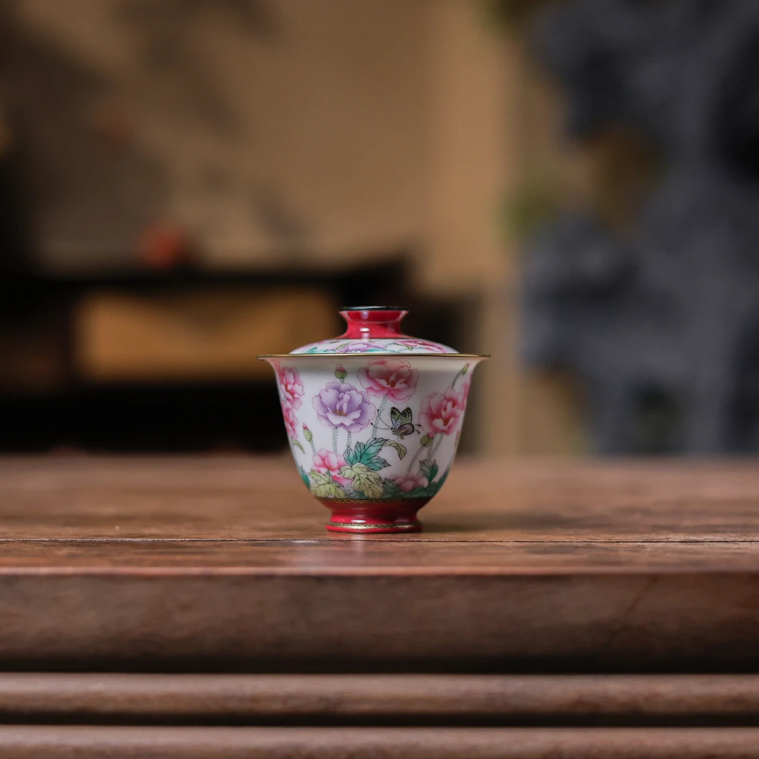 【梵田里】茶具-虞美人-华隐堂&梵田里-盖碗-120ml（华隐S1117）