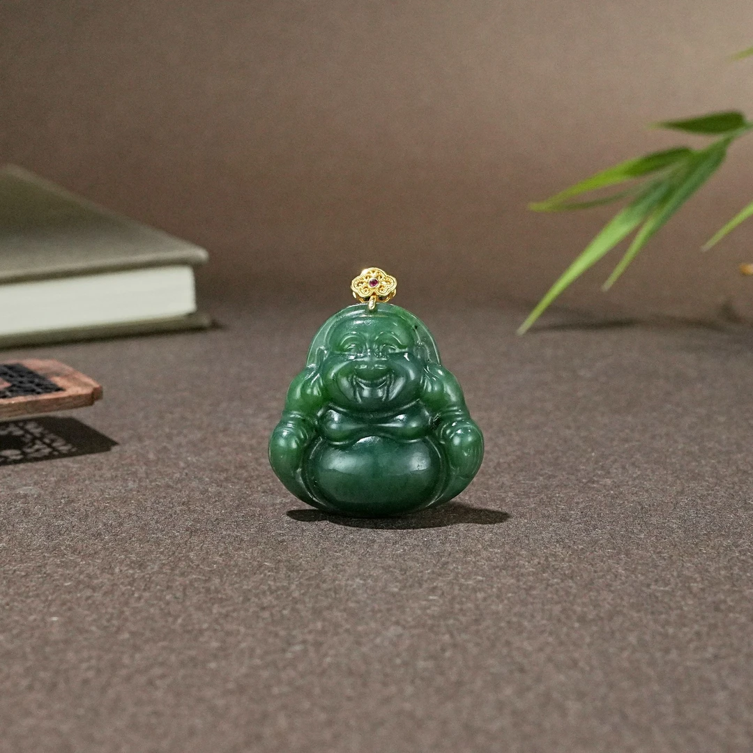 天然和田玉北极玉厚佛吊坠 YC2900010