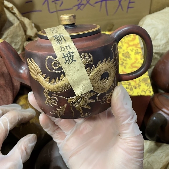茶壶紫砂原矿泥料，手工制作一把，紫砂壶。