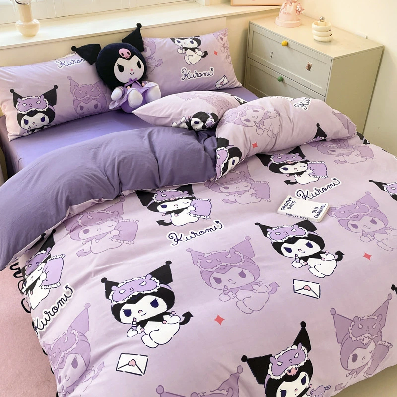 新款可爱三丽鸥卡通四件套水洗棉被套单件儿童床上用品轻奢多件套
