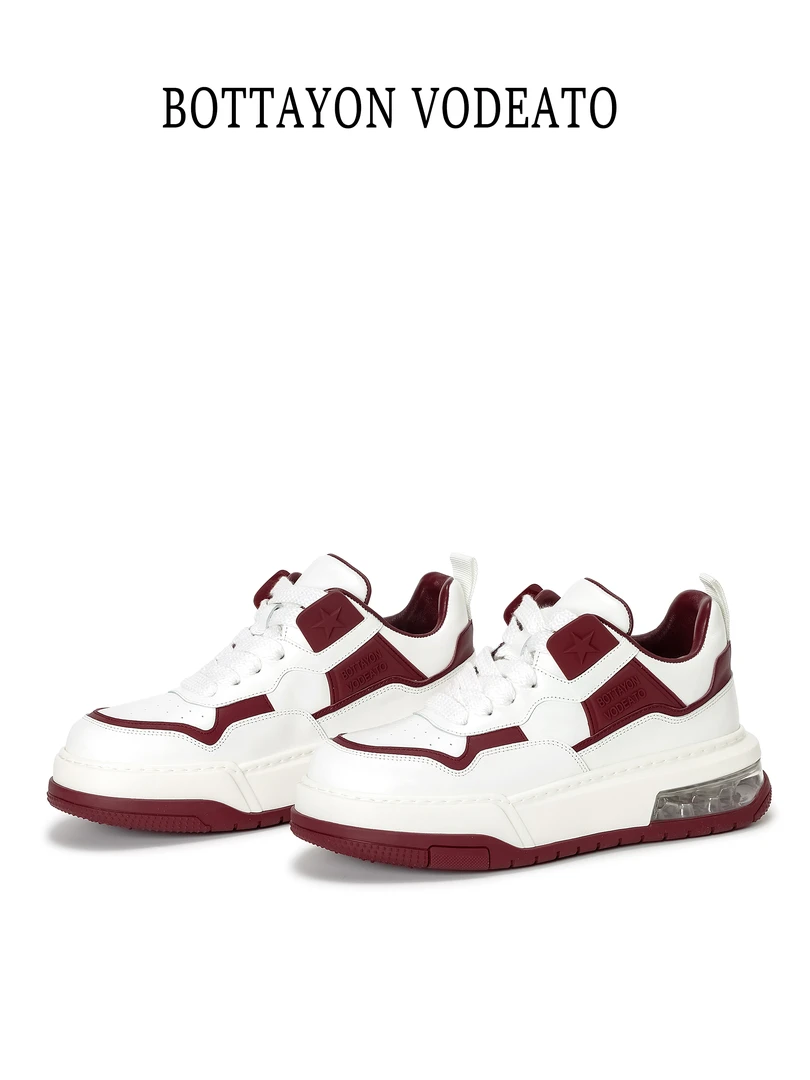 BOTTAYON VODEATO【情侣款】气垫底休闲百搭轻奢气垫牛皮轻奢潮鞋