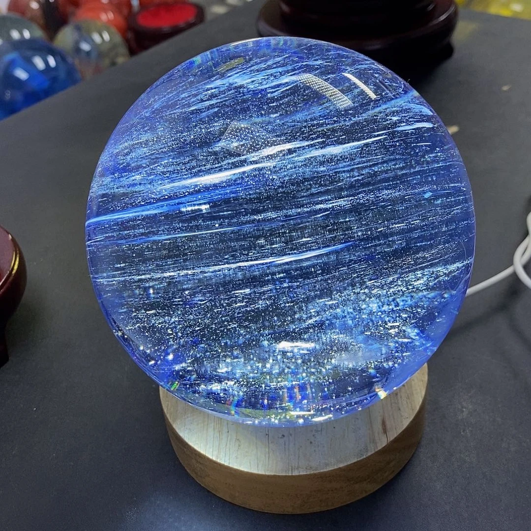 福***主石材12.3厘米蓝水摆件