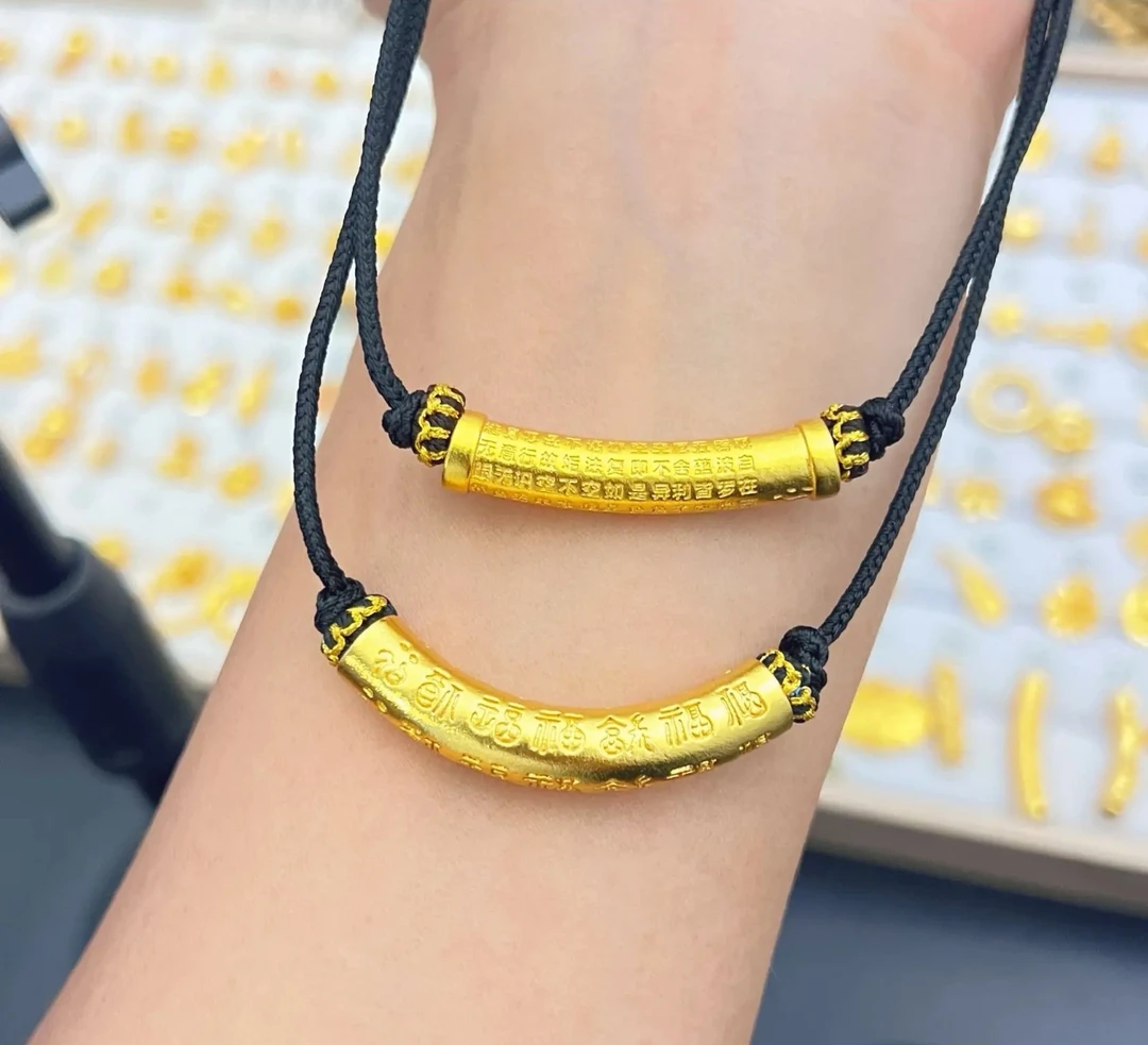 铜合金吊坠 新款弯管万福吊坠百搭复古挂坠精美时尚男女款项坠