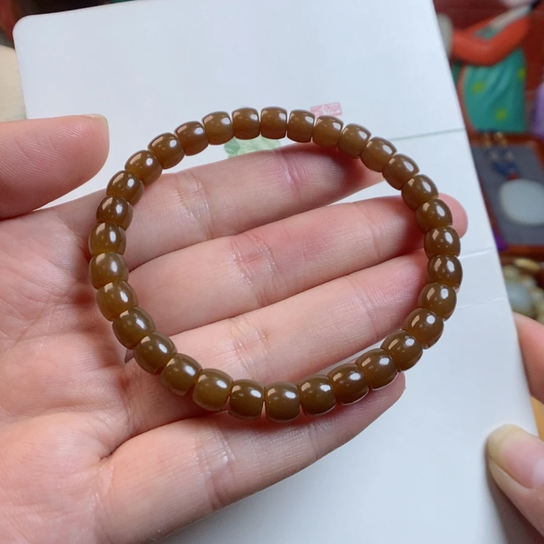 和田玉手链未镶嵌金山糖