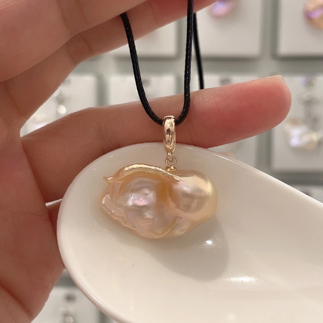 @***华未镶嵌天然淡水珍珠巴洛克淡水珍珠