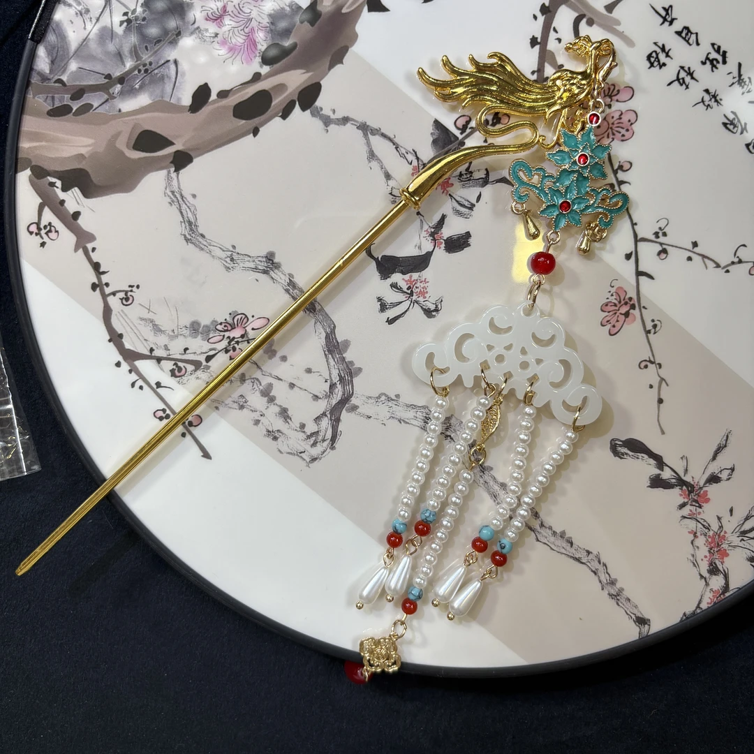 云鬓花古风饰品古装发饰合金发饰发簪 金凤凰（孤品汉服发冠B67