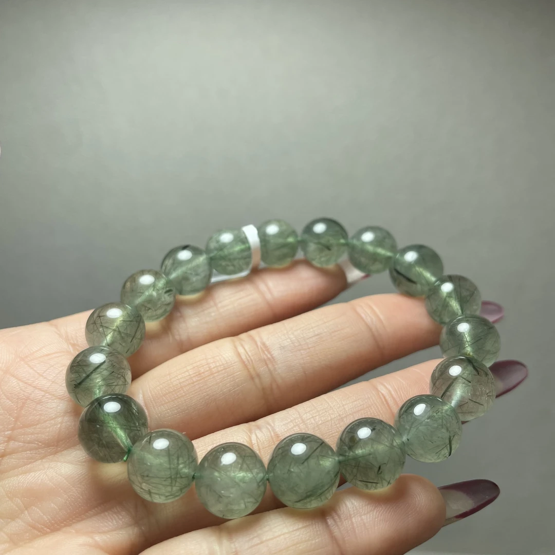 天然绿发晶单圈手链绿兔毛手串多样性发一条