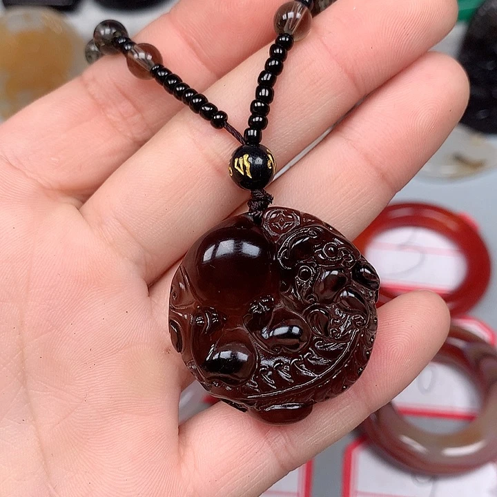 风***涯黑曜岩未镶嵌颈饰