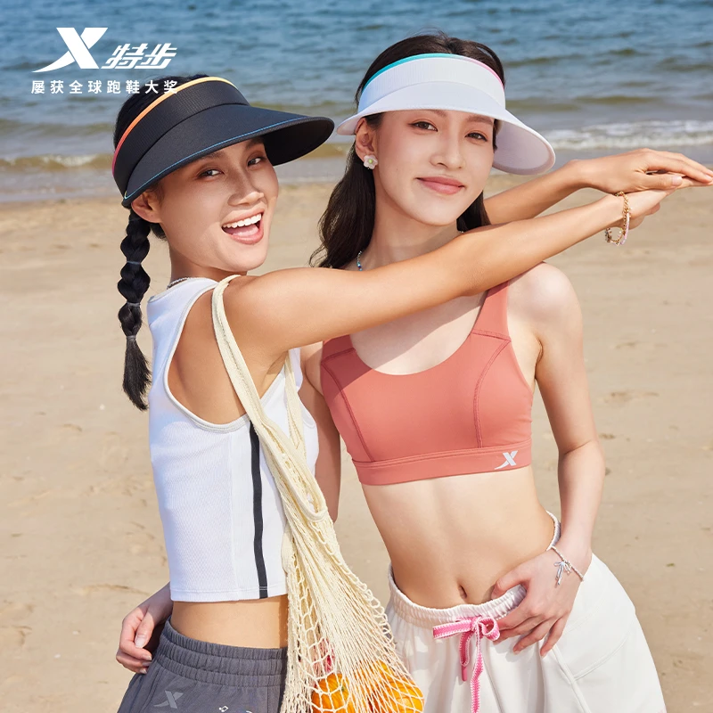 特步夏季防晒骑行超大帽檐遮阳帽防紫外线空顶帽休闲百搭太阳帽