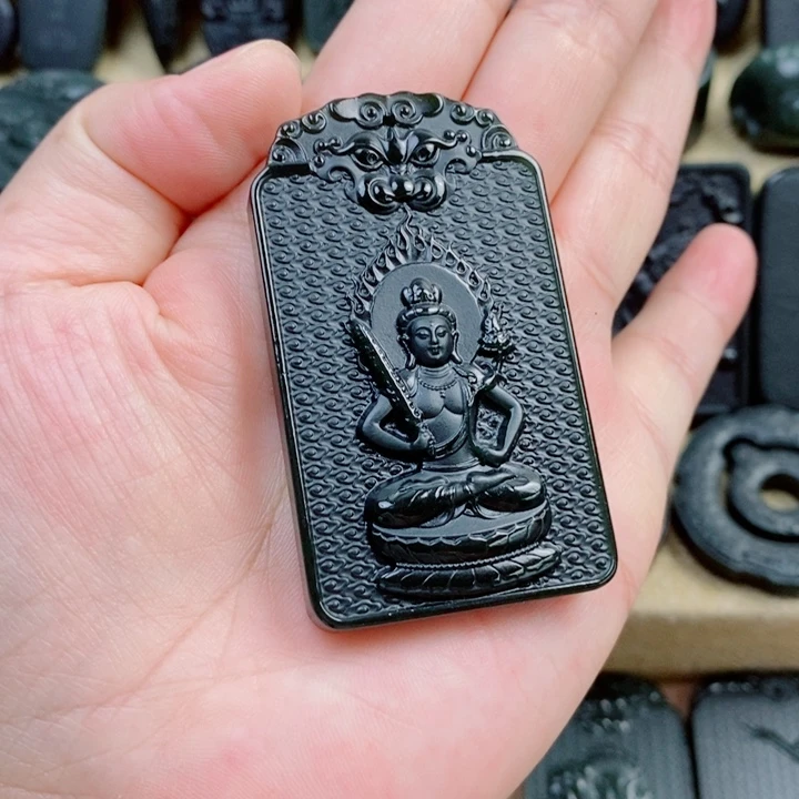 五***哥和田玉（青玉）未镶嵌颈饰双面雕刻