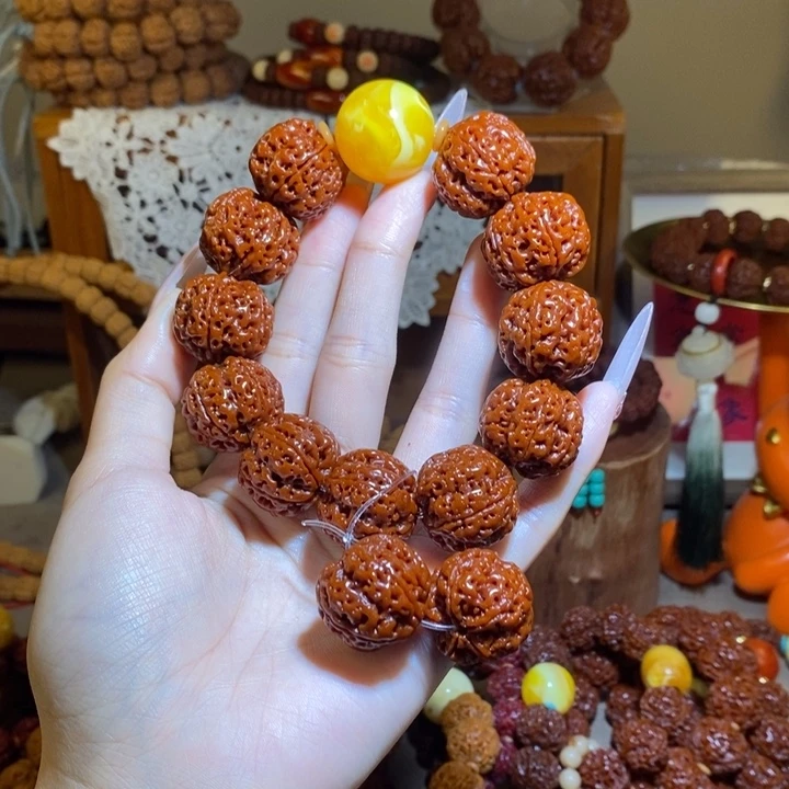 美***外金刚菩提手串235玉华爆肉毕业高货一物