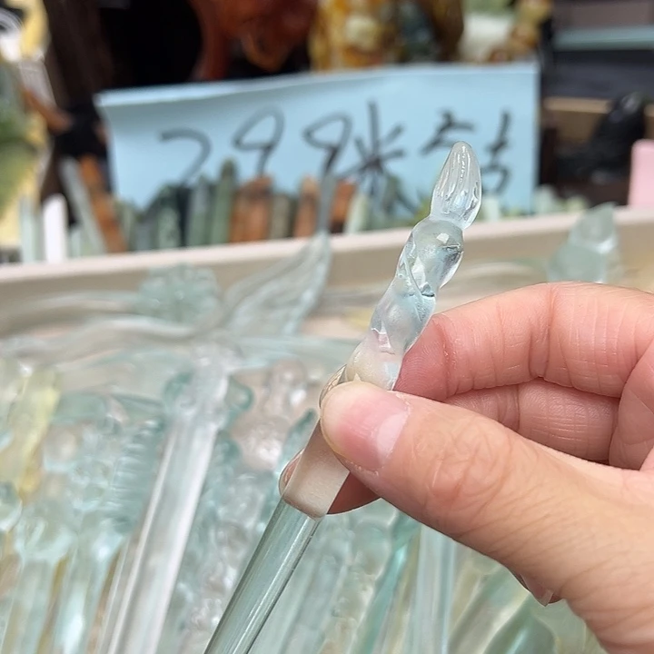 蛇纹石玉未镶嵌发簪