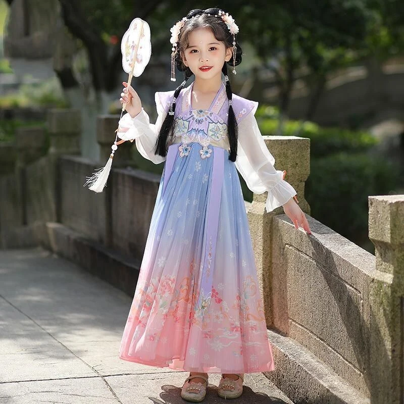 4008女童汉服裙蝶恋花古风汉服裙