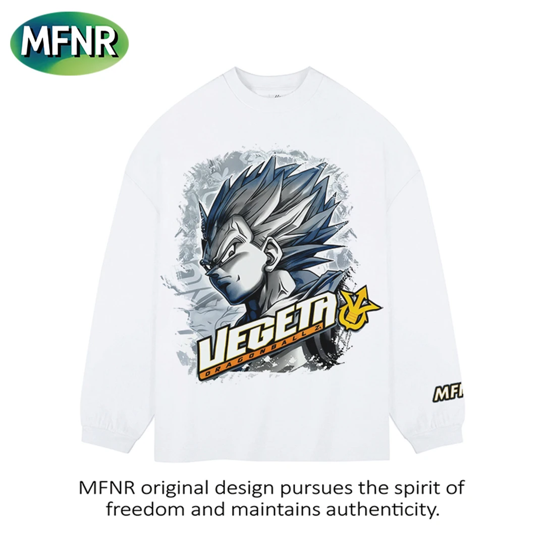 美式街头潮牌动漫人物印花打底衫男宽松复古vinatage重磅长袖T恤