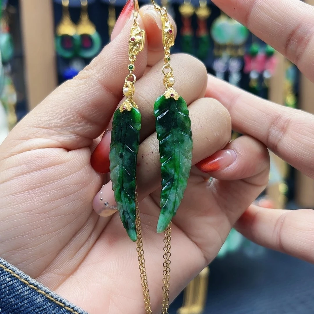 翡翠未镶嵌耳饰耳坠