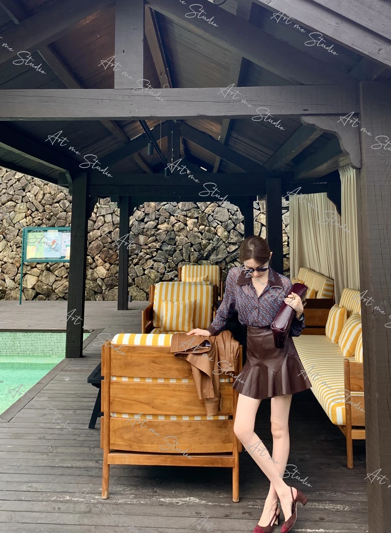 目光收割机波浪边A字型小俏皮斜裁分割线短裤裙w1866j1