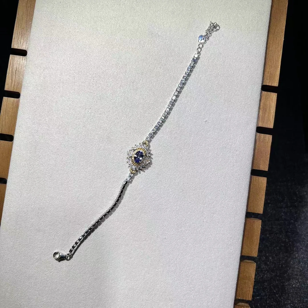 s925银坦桑石手链 KT24032701