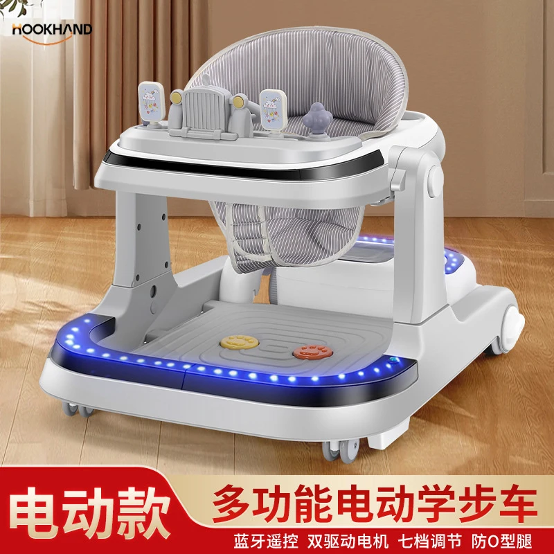 严选婴儿学步车充电遥控电动车防侧翻男女孩宝宝可坐推学行助步手