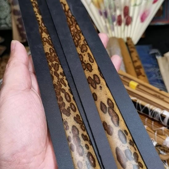 扇子黑花梅鹿扇子料