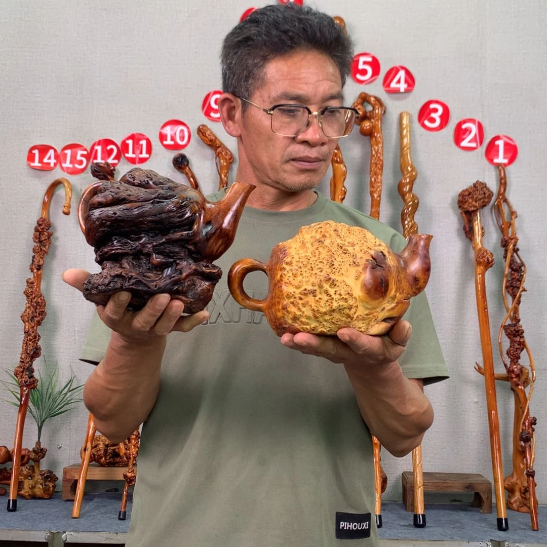 黑果木一***进小红木黑果木茶壶自然阴干有老纹老裂介意者勿拍