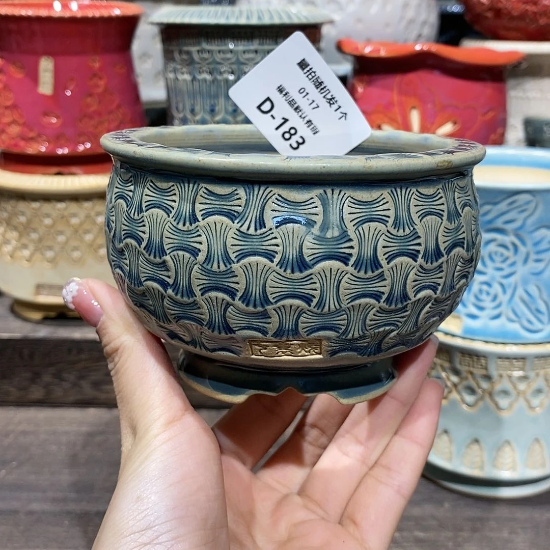 七里烧花盆1-17-183口径8