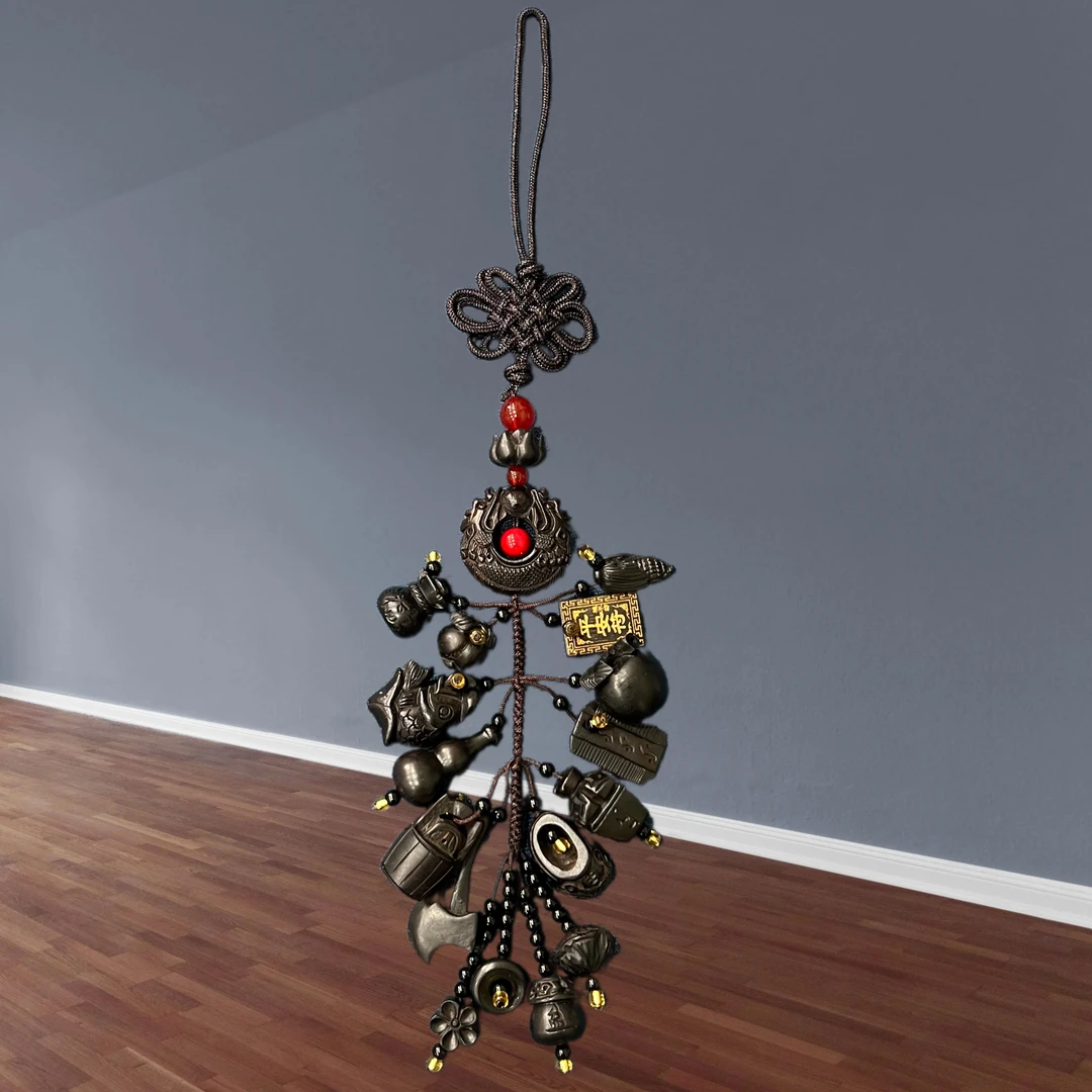 桃木坊黑桃木龙十八子挂件车内吊饰品平安吉祥高档精品纳福平安