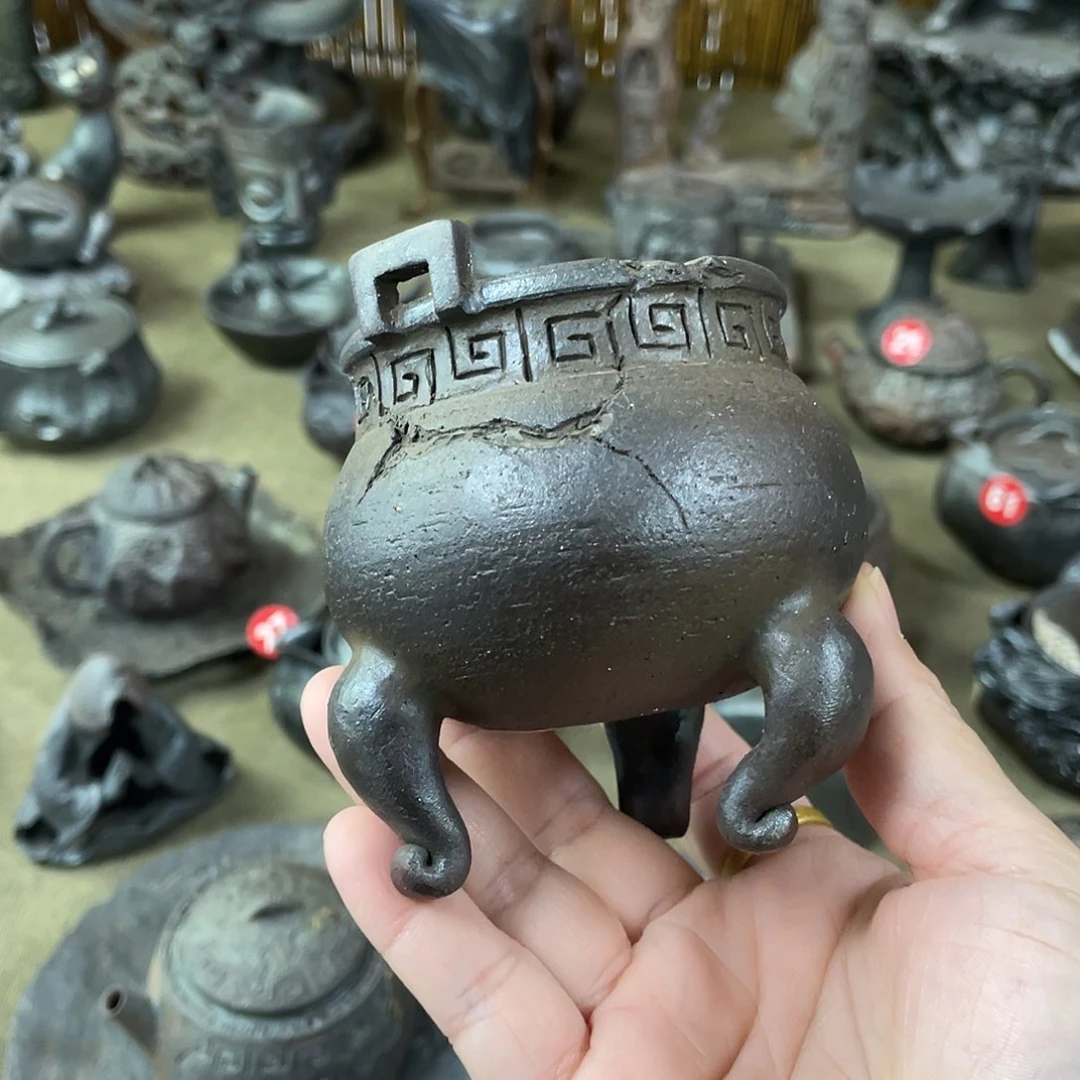 香炉全手捏柴烧茶器