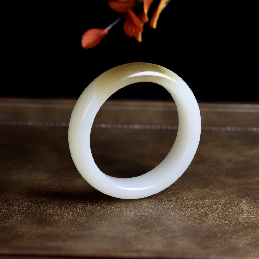 天然白玉糖料正圈平安镯