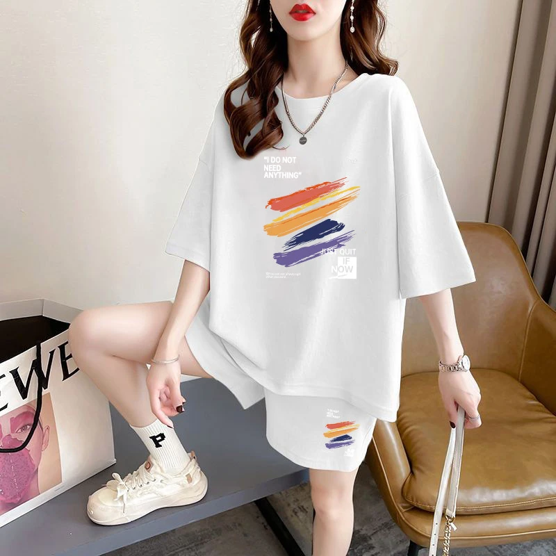 夏季专柜清仓捡漏韩版新款短袖短裤两件套大码宽松休闲运动服套装