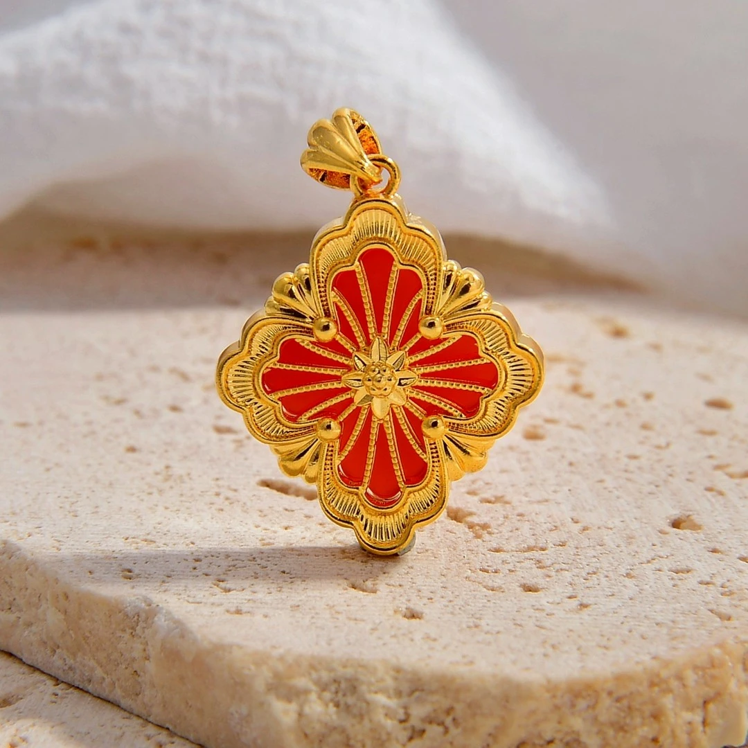 【周周专属 】18k金红玛瑙布布吊坠（不含链）奢华