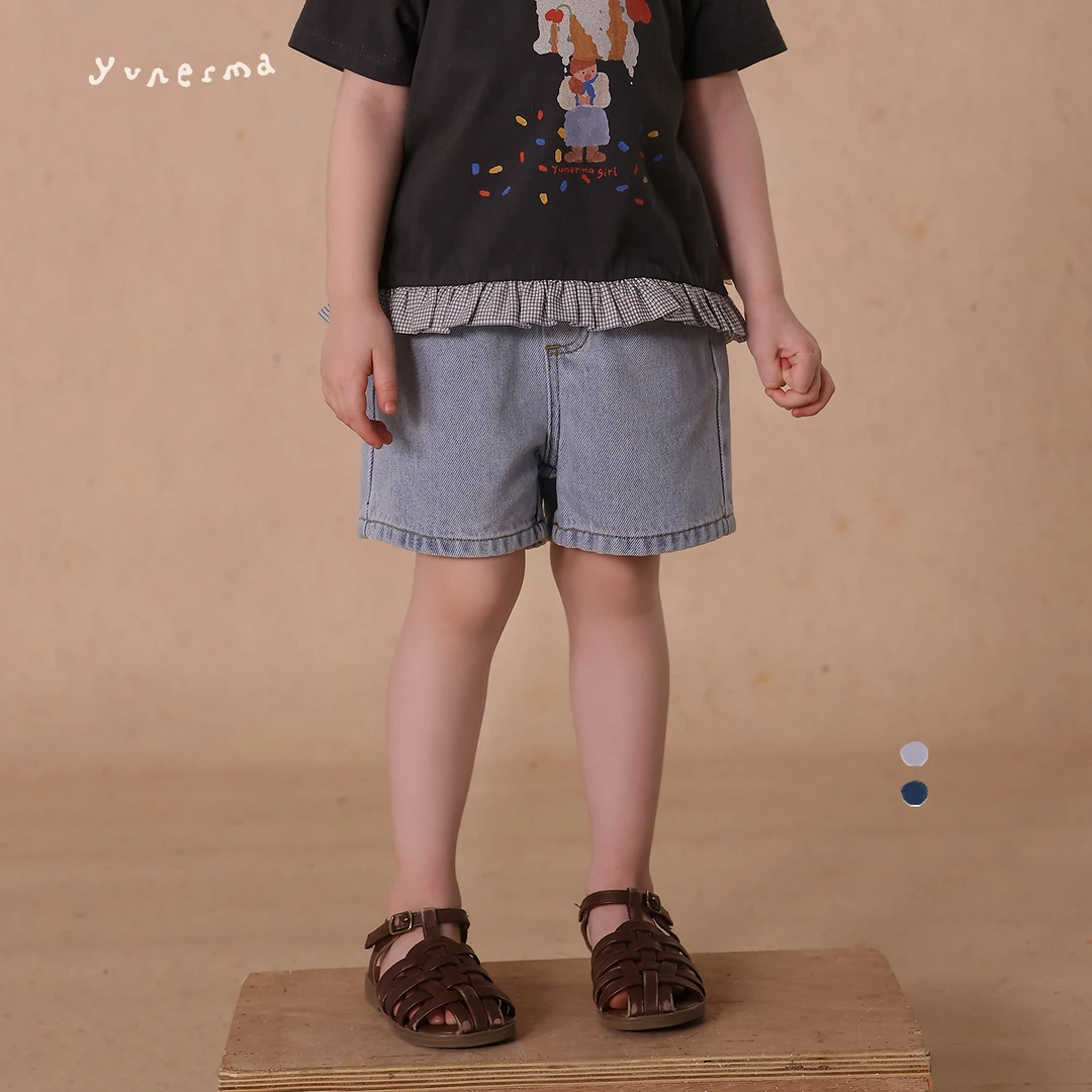 允儿妈女童夏季百搭牛仔短裤宝宝幼儿园2025新款百搭休闲裤裤子潮