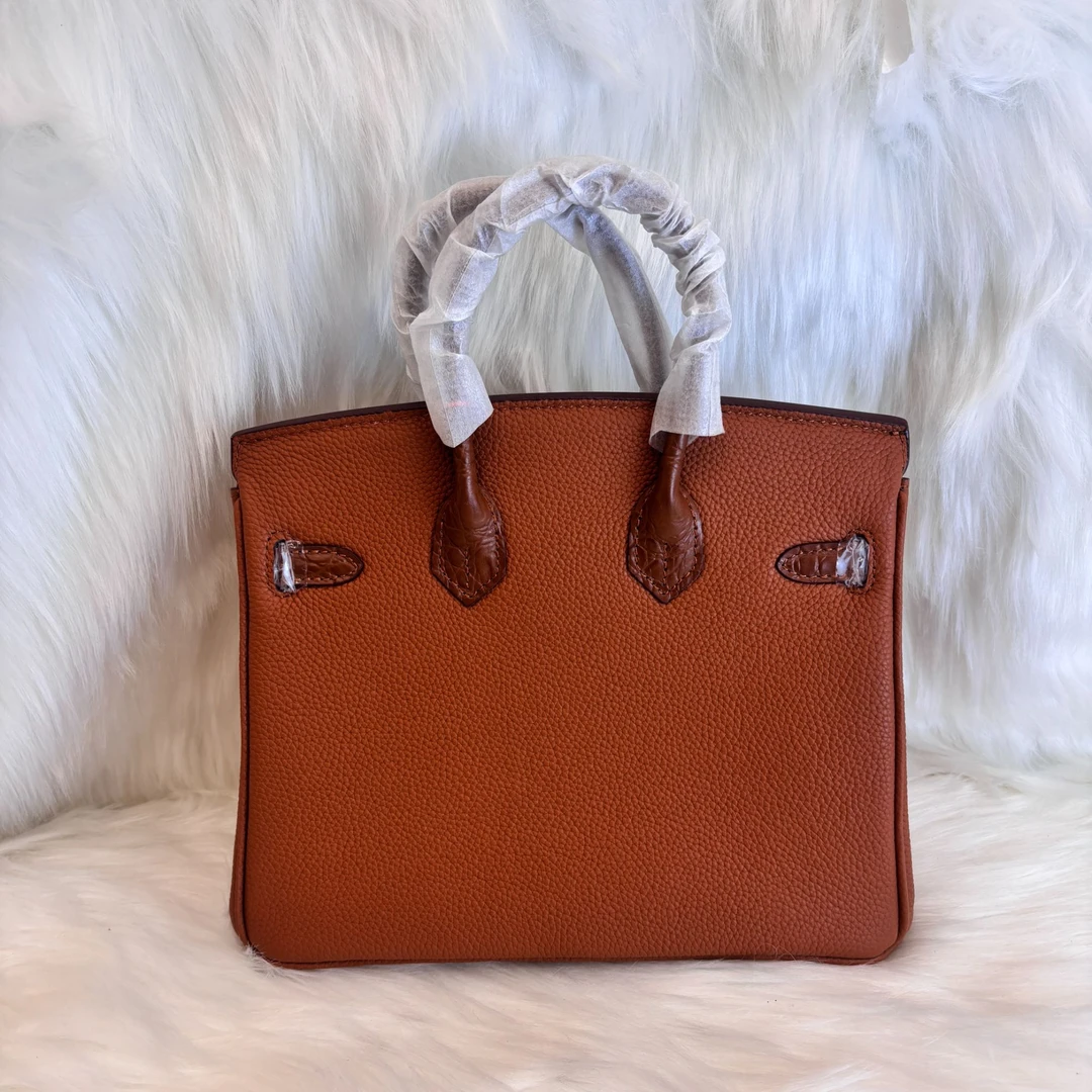 Laugh Queen手工打造真皮女士包 10780-1 拼皮棕色25CM