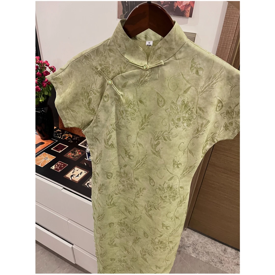 【玉露】夏季新款旗袍复古气质优雅显瘦旗袍裙