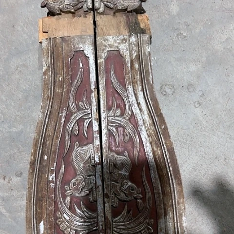 风车木（黑檀木）老木雕老人物花板