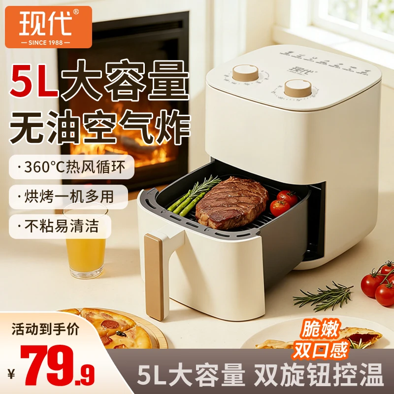 现代家用空气炸锅不粘低脂家用多功能空气炸锅定时大容量空气炸锅